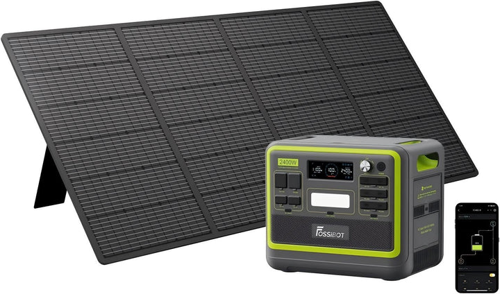 FOSSiBOT F2400 Solargenerator mit 420W Solarpanel, 2048Wh LiFePO4 Tragbare Powerstation, 3 Ausgang A