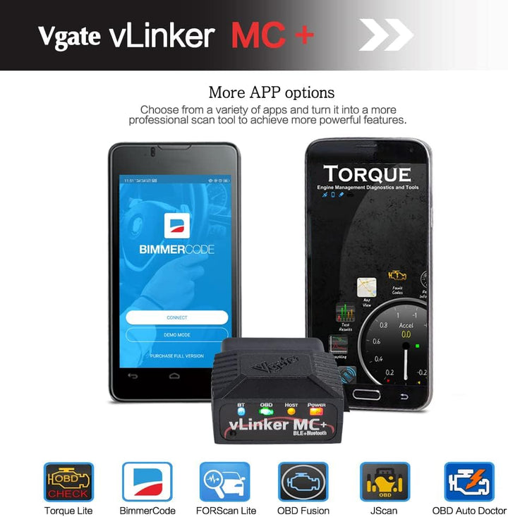 TONWON Vgate vLinker MC OBDII Bluetooth OBD2 Diagnosescanner für IOS, Android und Windows (Bluetooth