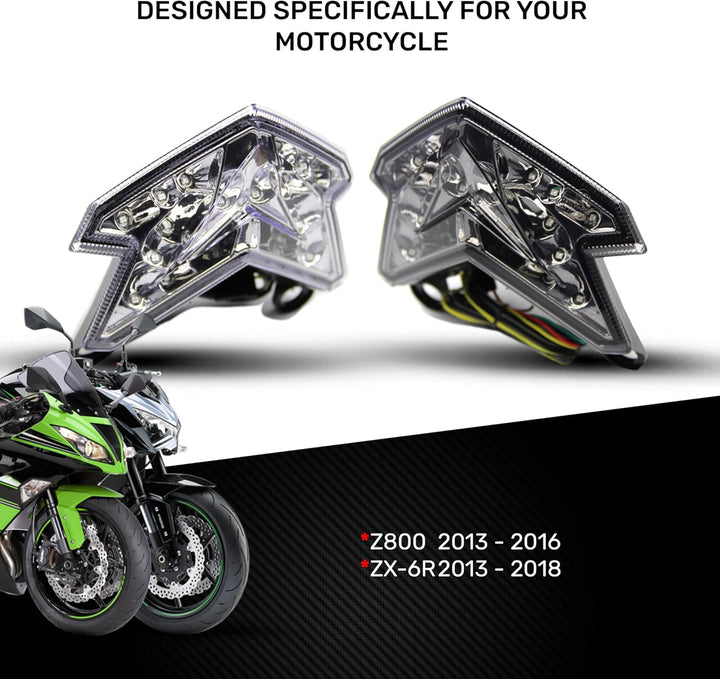 avdb-moto LED-Bremslicht mit integriertem Blinker kompatibel mit Kawasaki Z800, ZX6R, 2013/2016 (Kla
