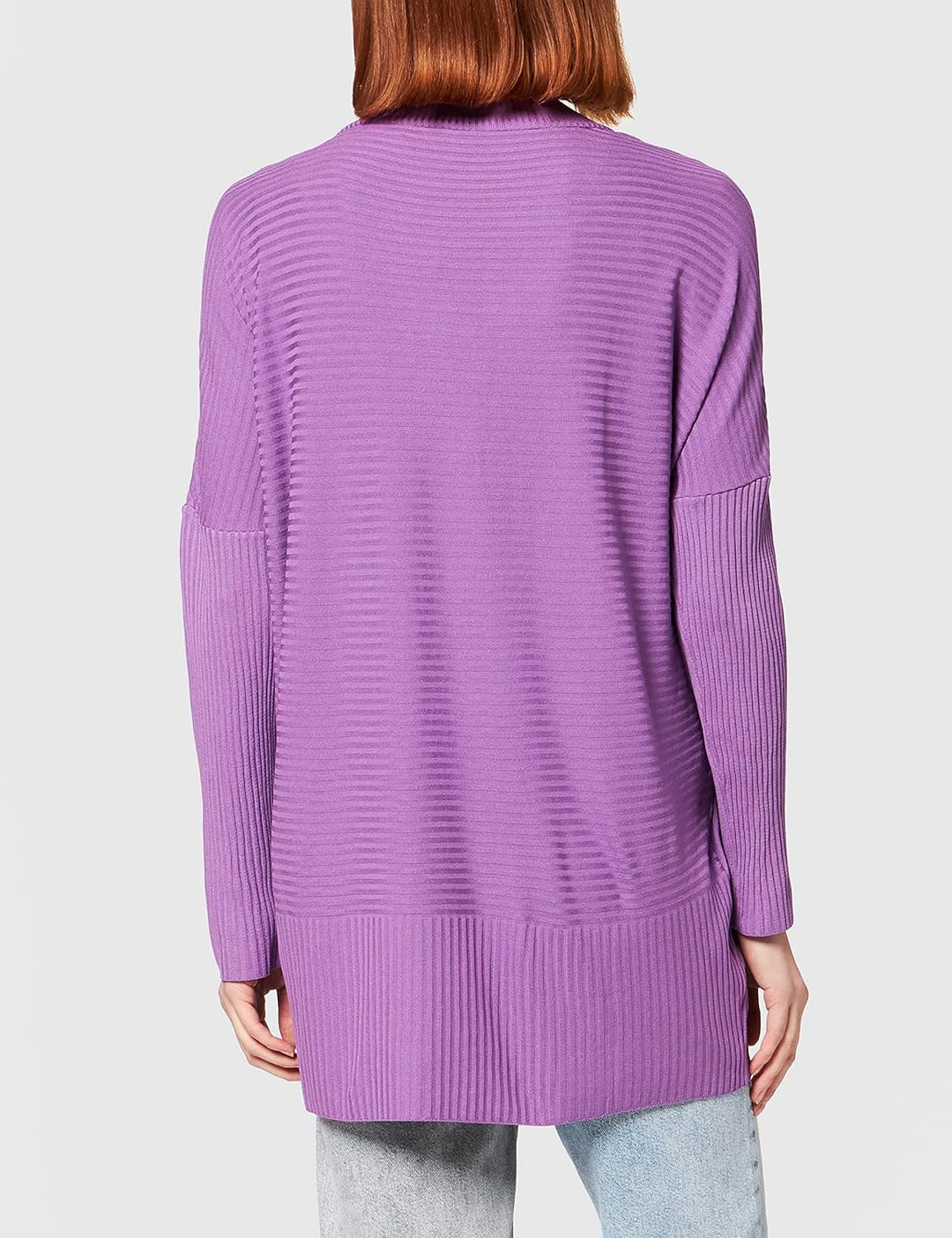 IPEKYOL Damen Below HIPS Ribbed Knit Knitwear Sweater S Lilac, S Lilac