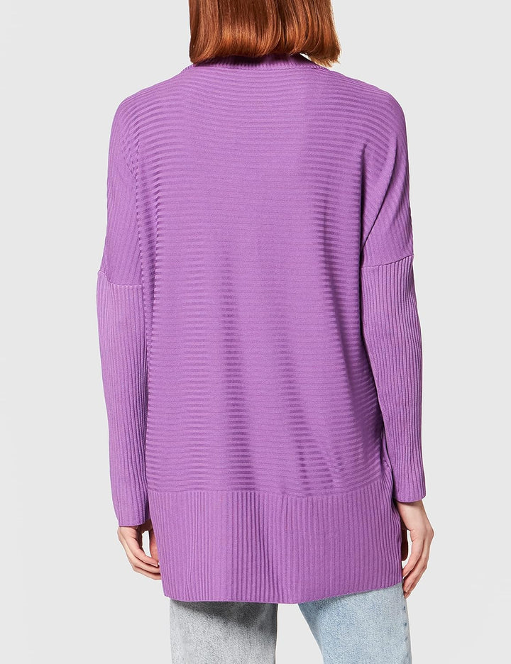 IPEKYOL Damen Below HIPS Ribbed Knit Knitwear Sweater S Lilac, S Lilac