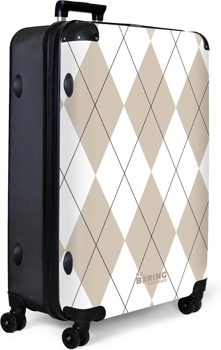 NoBoringSuitcases.com® Koffer XL Gross 77x51.5x28 cm Reisekoffer mit 4 Rollen Leicht Trolley Hartsch