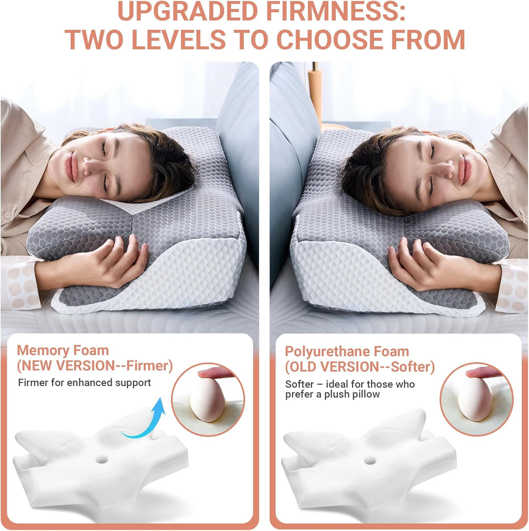 Elviros Orthopädisches Nackenkissen aus Memory Foam, Ergonomisches Kopfkissen Nackenschmerzen, für R