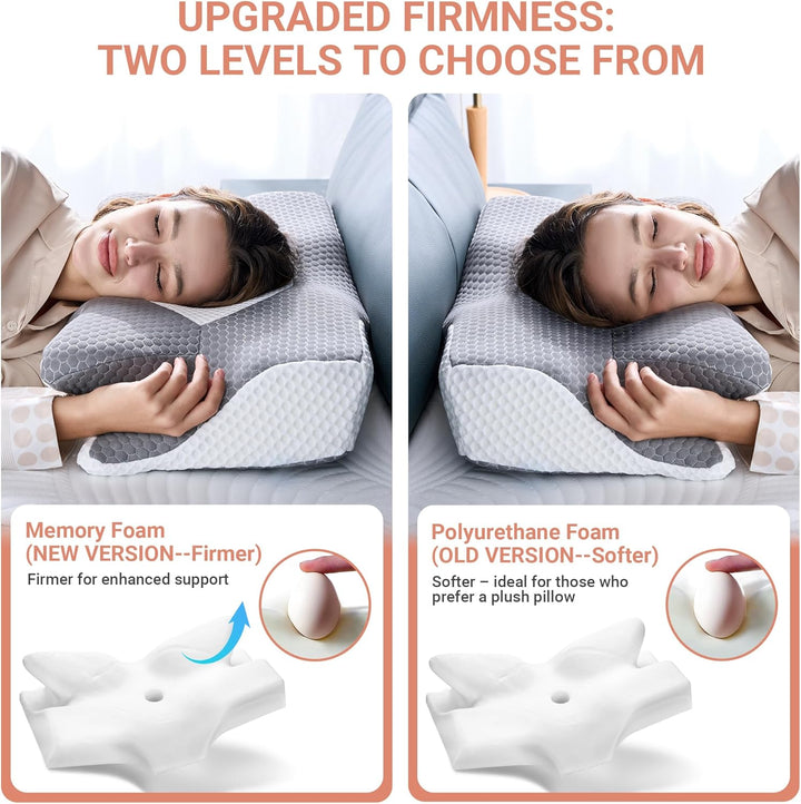 Elviros Orthopädisches Nackenkissen aus Memory Foam, Ergonomisches Kopfkissen Nackenschmerzen, für R