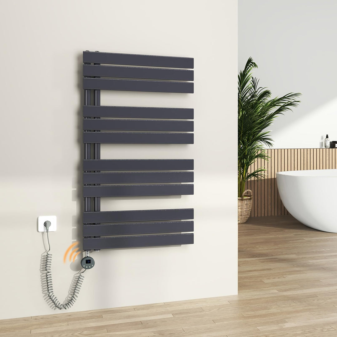 S'AFIELINA Badheizkörper Elektrisch mit Thermostat Anthrazit 1041x600mm 600 Watt Handtuchheizkörper