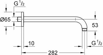 GROHE Rainshower Brausearm modern 28576000, Silber