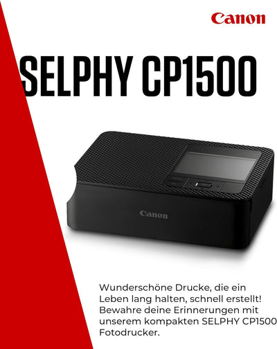 Canon SELPHY CP1500 Mini Fotodrucker mobil tragbar unterwegs (bis Postkartengrösse 10x15cm, WLAN, ka