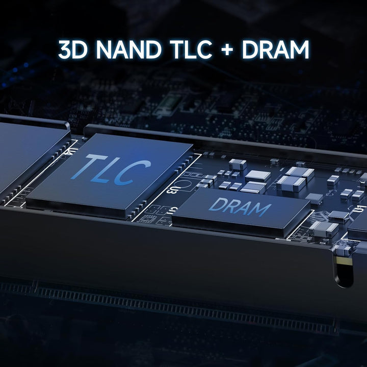 fanxiang M2 SSD 500GB Nvme M.2 2280 Interne SSD Festplatte PCIe 4.0 DRAM mit Kühlkörper, 7400MB/s Le
