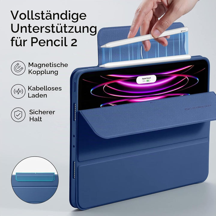 ESR Hybrid Hülle für iPad Pro 12.9 Hülle (2022/2021), iPad Pro 12.9 Case mit Pencil Halter, 12,9 Zol