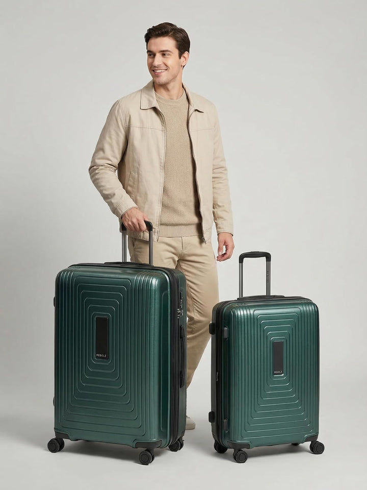 REDOLZ Hartschalen Koffer-Set 2-teilig M + L | 46 x 30 x 66 cm, 52 x 34 x 77 cm, Dehnfalte, Polyprop