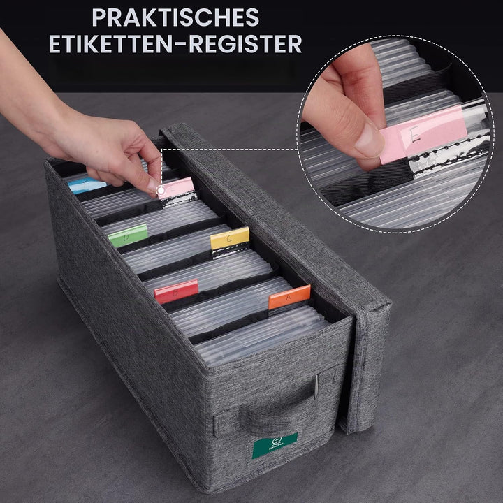 TWAVETREE CD-Aufbewahrungsbox mit Deckel, 3 Stück, langlebige CD-Hülle, Organizer mit Index-Etikette