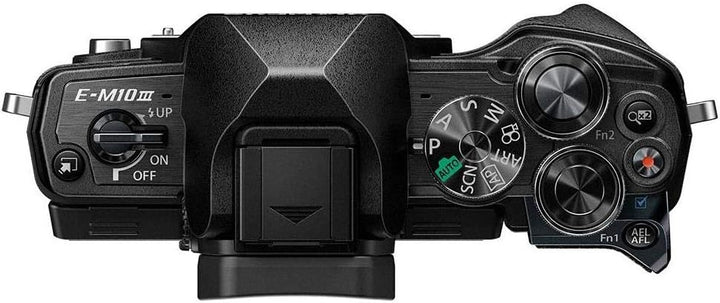 Olympus OM-D E-M10 Mark III Kameragehäuse (schwarz), WLAN-fähig, 4K-Video schwarz Ohne Kits, schwarz