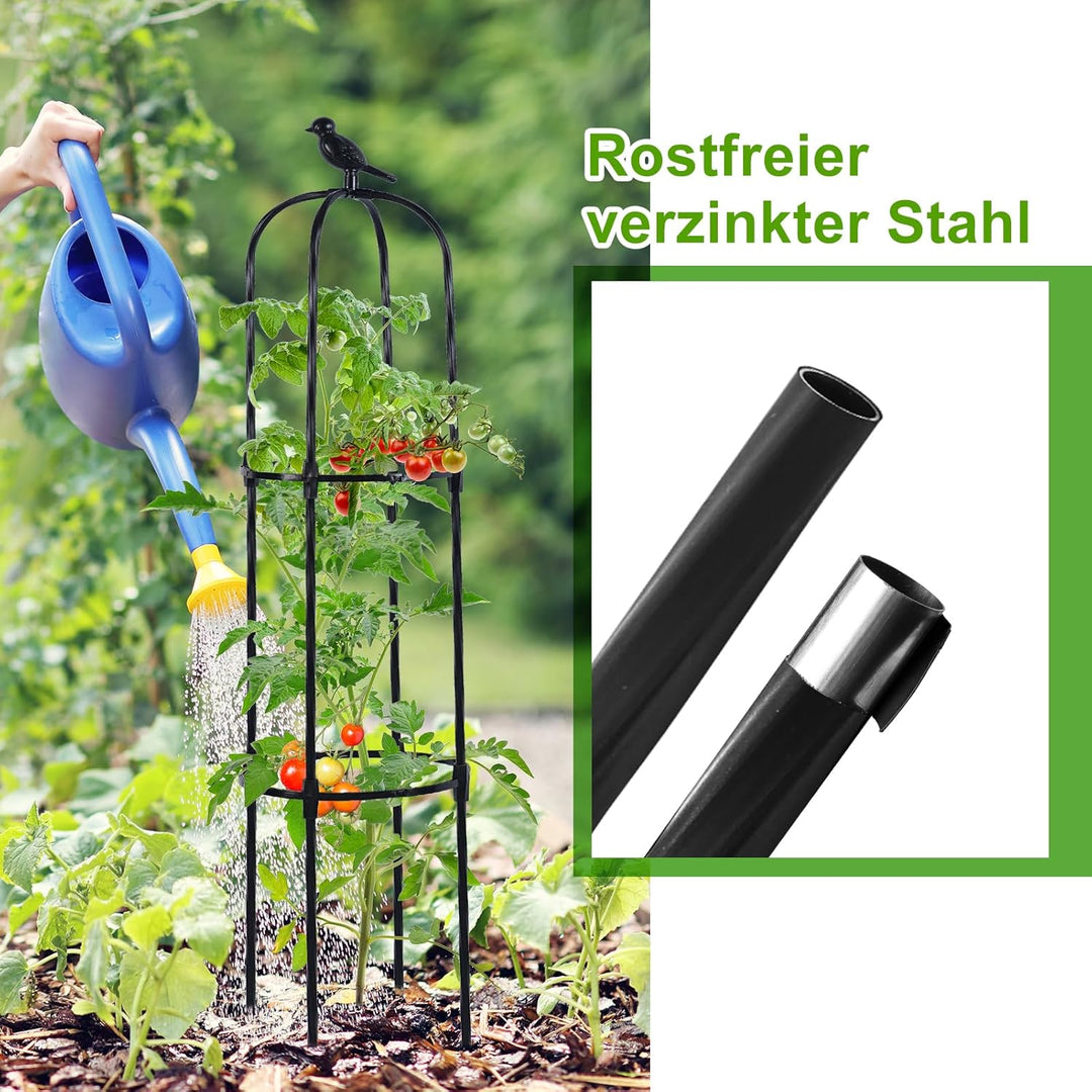 Garten Obelisk Rankhilfe, Rosen Rankgitter Rostfrei Trellis für Kletterreben Clematis Gurken,170cm,S