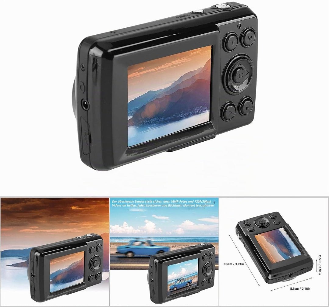 Digitalkamera, Vlogging-Kamera, Kompaktkameras mit 16-fachem Zoom, 16 MP, 720 P, 30 FPS, HD, Tragbar