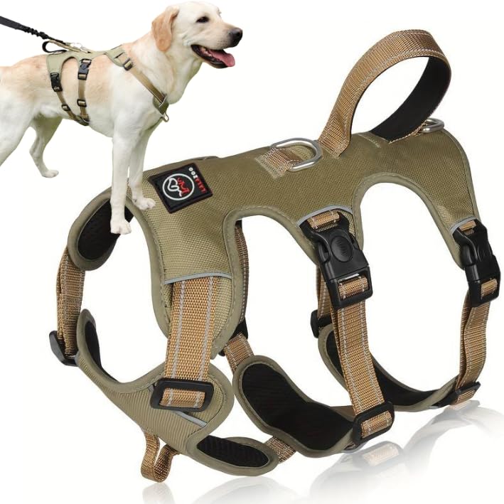 ELBA Sicherheitsgeschirr Hund ausbruchsicher – Verstellbares No-Pull Hundegeschirr gepolstert &amp; refl