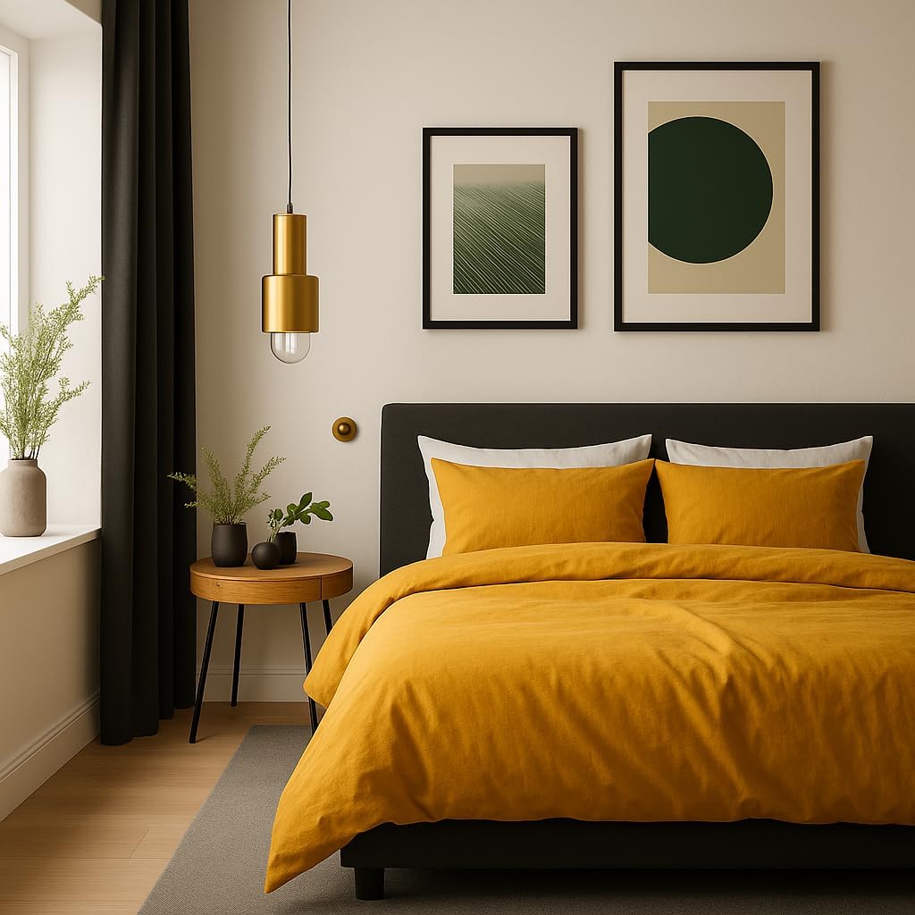 VelvetHome Deluxe Bettwäsche 135x200 Baumwolle Bettbezug 135x200 cm mit Kissenbezug 80x80 cm Hohe Qu