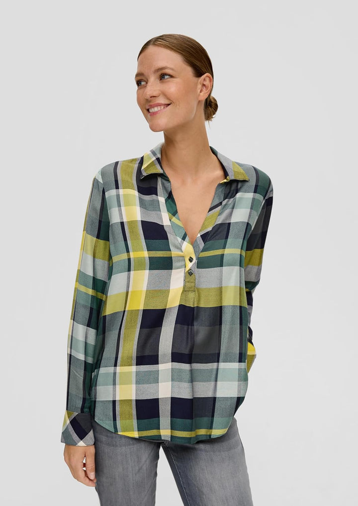 s.Oliver Damen Bluse Langarm 34 Blue Green, 34 Blue Green