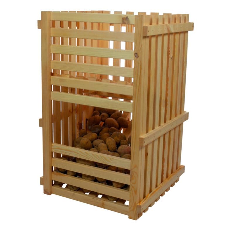 Kartoffelkiste 50x80x50 cm Kartoffel Aufbewahrungsbox Holz Zwiebel Obstkiste Gemüse Aufbewahrung Hol