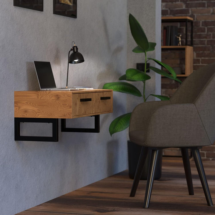 ML-Design 2er Set Wandkonsole für Waschtisch, 300x150 mm, Schwarz, Stahl, Design Waschtischhalterung