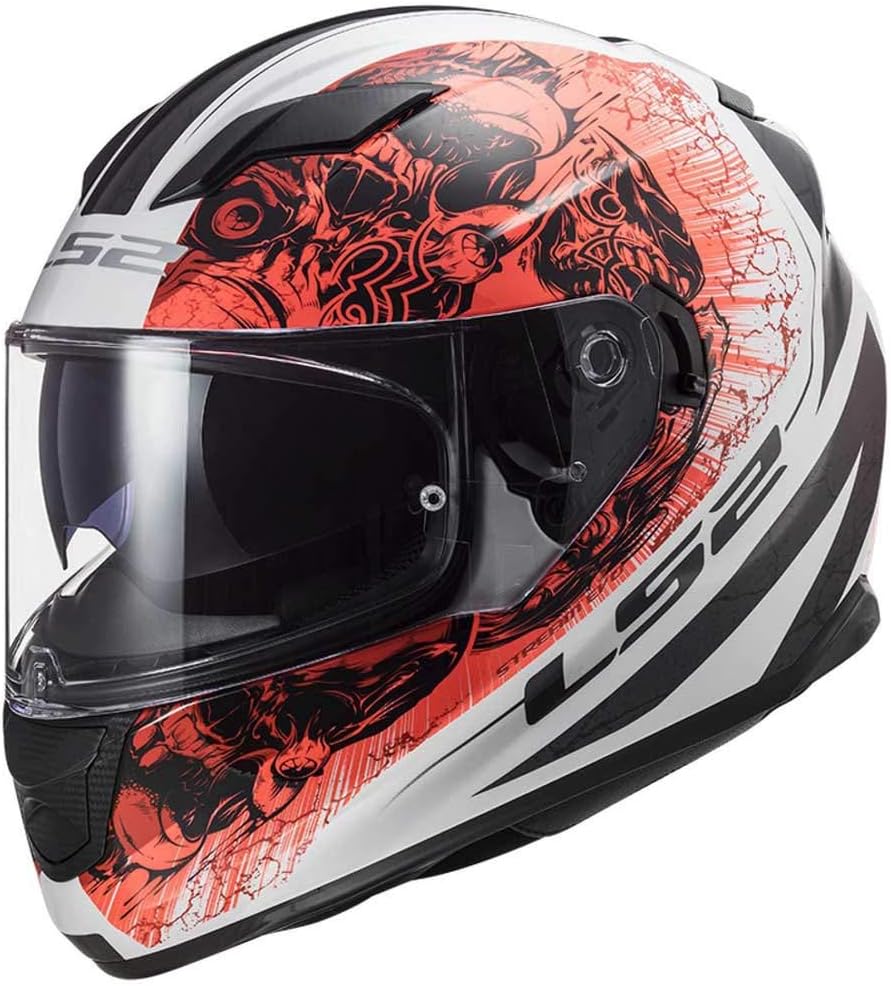 LS2 103205454XXS Motorradhelm Full Face FF320 Stream Evo, Unisex, Weiss/Orange, XXS XXS Weiss / Oran