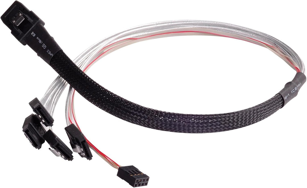 SilverStone SST-CPS03 - Internes Mini SAS zu SATA Kabel, 36pin SFF8087 Stecker(HOST) zu 4x 7pin SATA