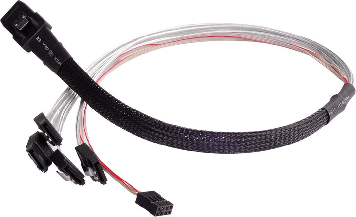 SilverStone SST-CPS03 - Internes Mini SAS zu SATA Kabel, 36pin SFF8087 Stecker(HOST) zu 4x 7pin SATA