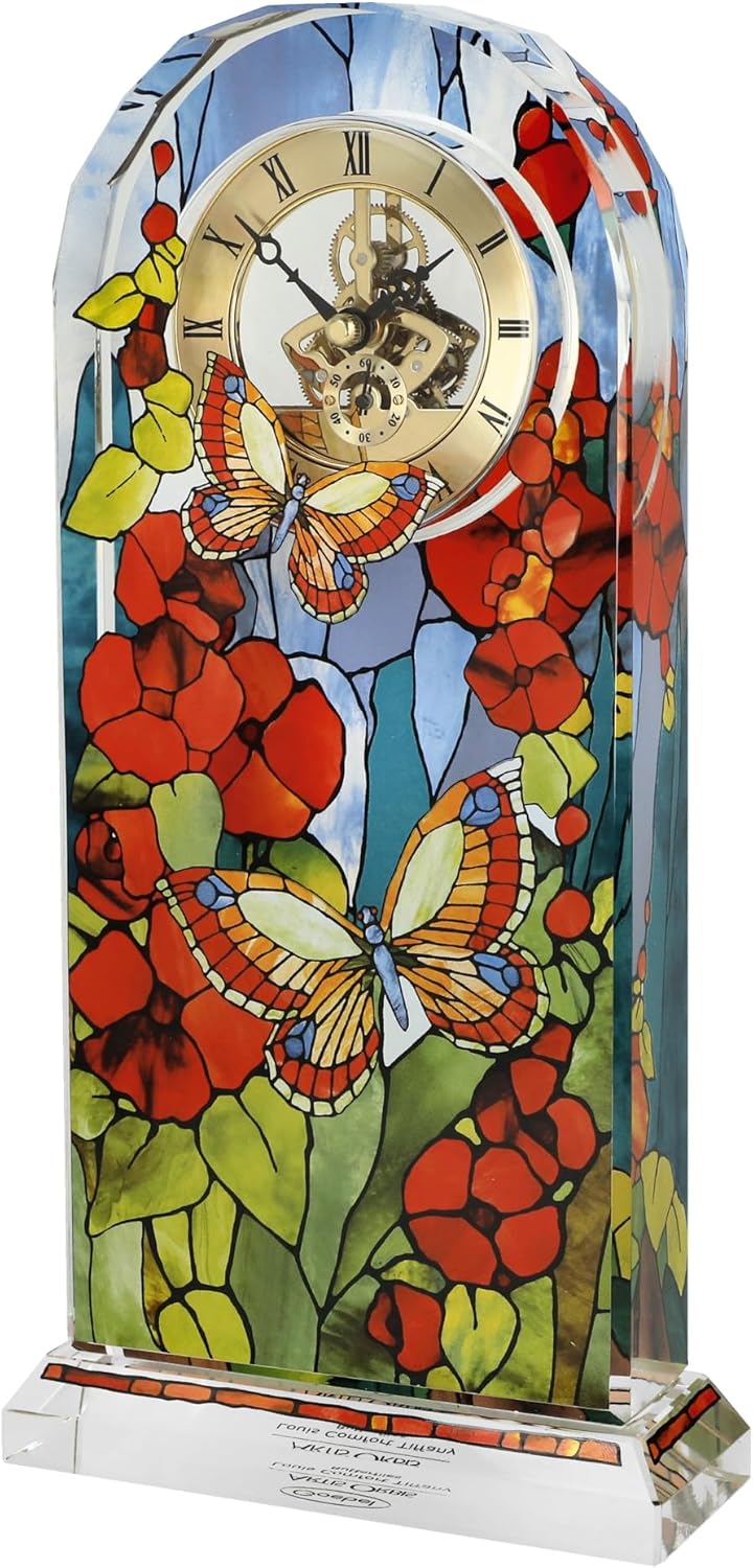 Goebel Tischuhr Tiffany - Schmetterlinge, Bunt