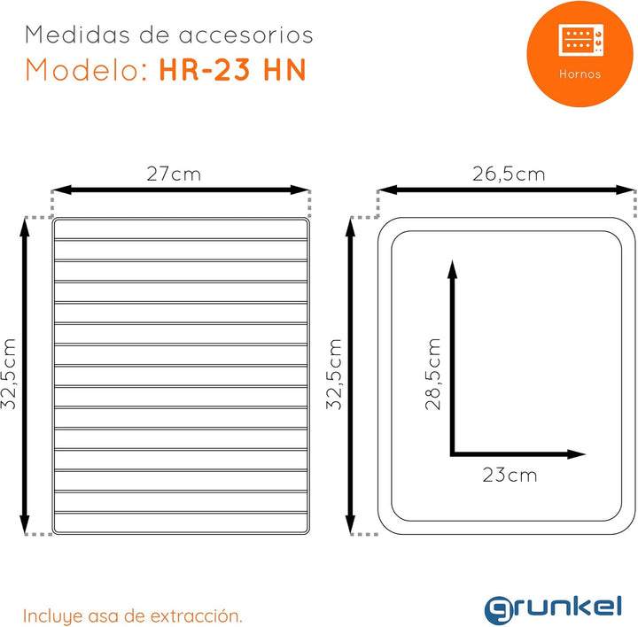 HORNO SOBREMESA GRUNKEL HR-23SILVER 23/L. Mediano Silber, Mediano Silber