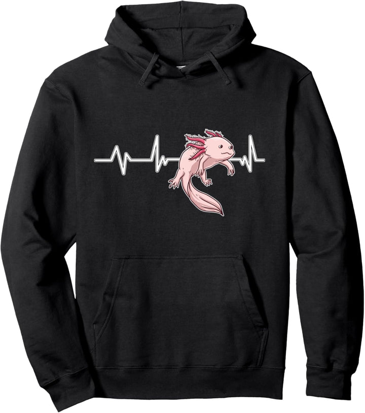 Axolotl Heartbeat Herzschlag Axolotl Pullover Hoodie