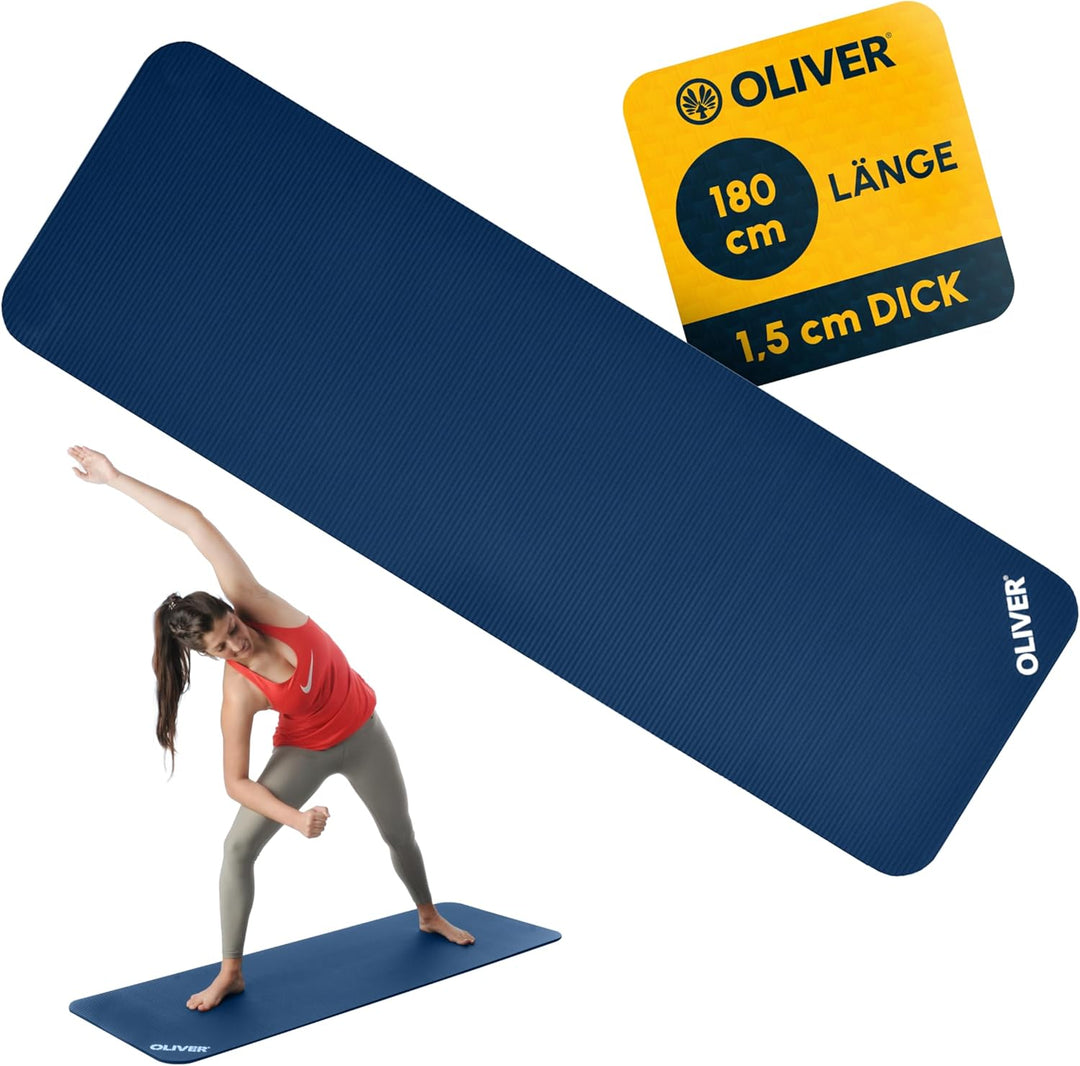 Oliver Gymnastikmatte 180 x 60 x 1,5cm - In verschiedenen Modellen - Mit oder ohne Ösen - extra Dick
