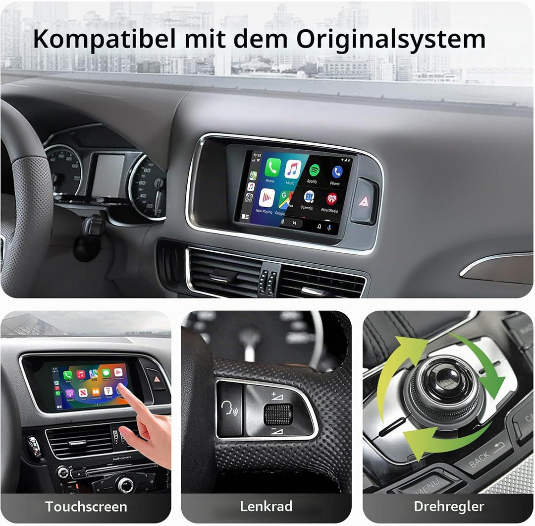 EZoneTronics Wireless CarPlay &amp; Android Auto Retrofit Kit Decoder für Audi A4/A5/Q5 2008-2018 mit MM