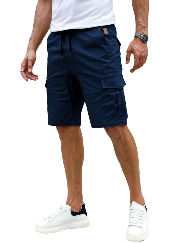 Elegancity Kurze Hosen Herren Cargo Shorts Sommer Freizeithose Kurze Elastische Taille Chino Shorts