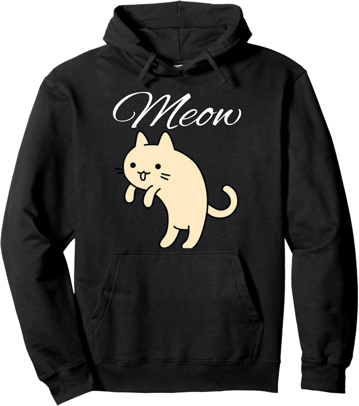 Miauen Kätzchen Meme Kawaii Karikatur Pullover Hoodie