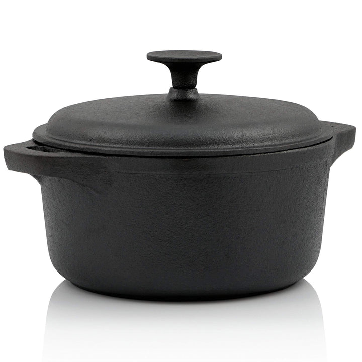BBQ-Toro Gusseisen Topf | schwarz | Gusstopf - Bräter mit Deckel (4,0 Liter), 4,0 Liter