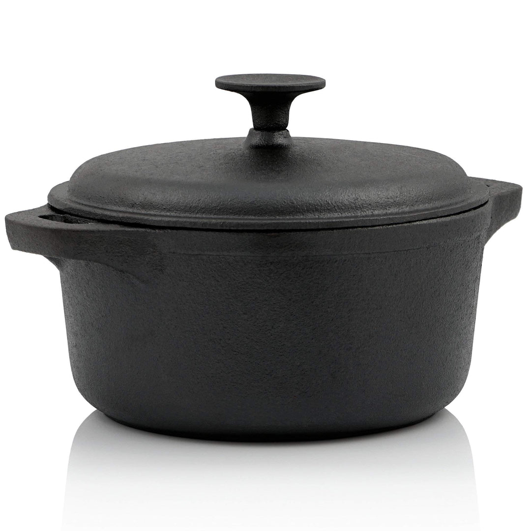BBQ-Toro Gusseisen Topf | schwarz | Gusstopf - Bräter mit Deckel (3,0 Liter), 3,0 Liter