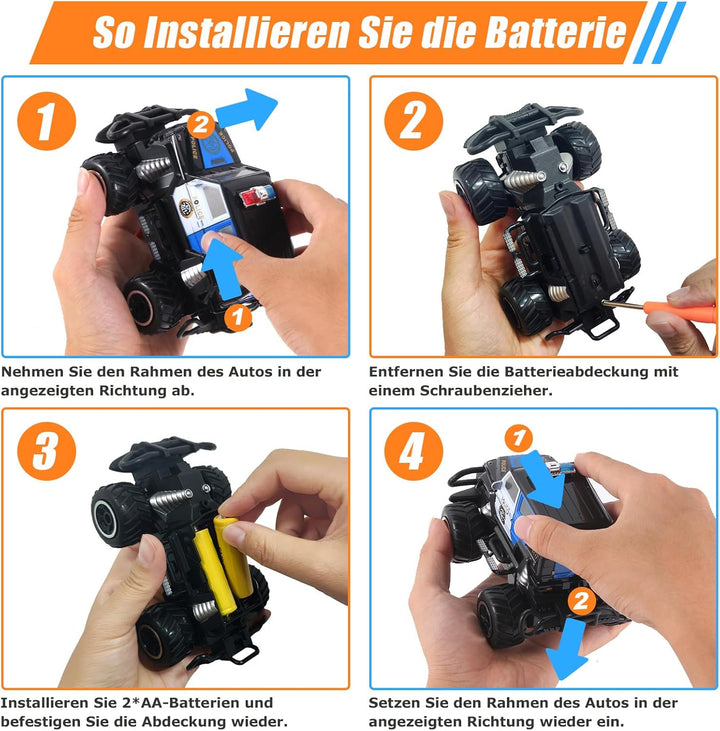 Pup Go Polizeiauto Ferngesteuert mit Licht für Kind 3-9 Jahr, Nikolaus Geschenke für Jungen, Robust
