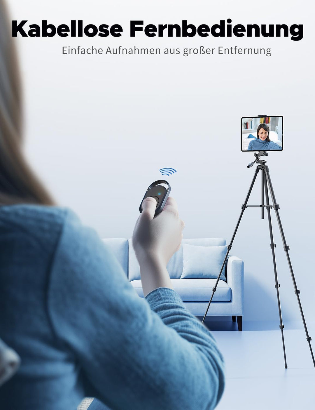 Stativ, Lusweimi 153 cm Kamerastativ für iPad Pro & iPhone Kompatibel mit Tablet/iPad Pro 12,9 Zoll/