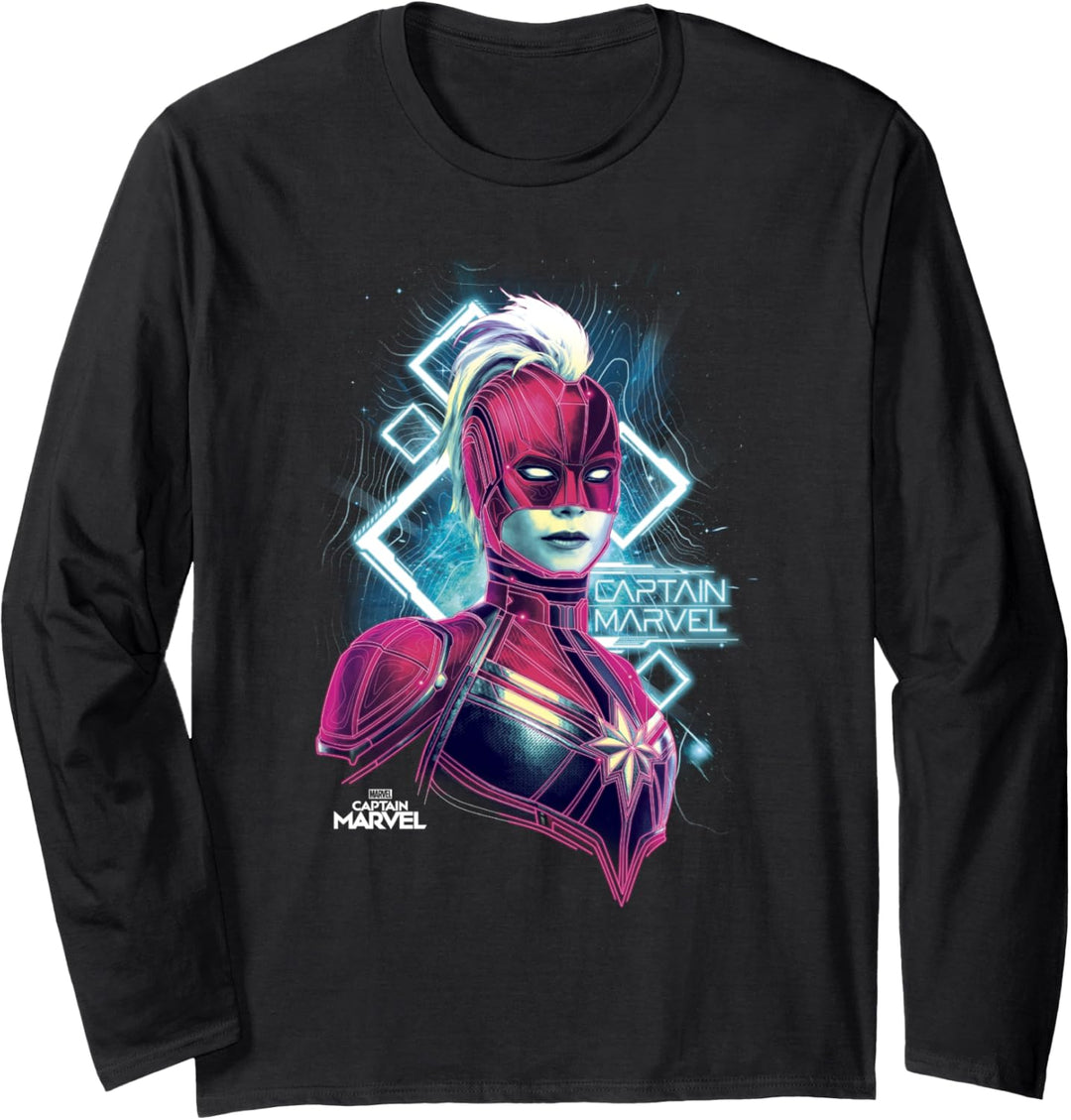 Captain Marvel Galaxy Portrait Langarmshirt