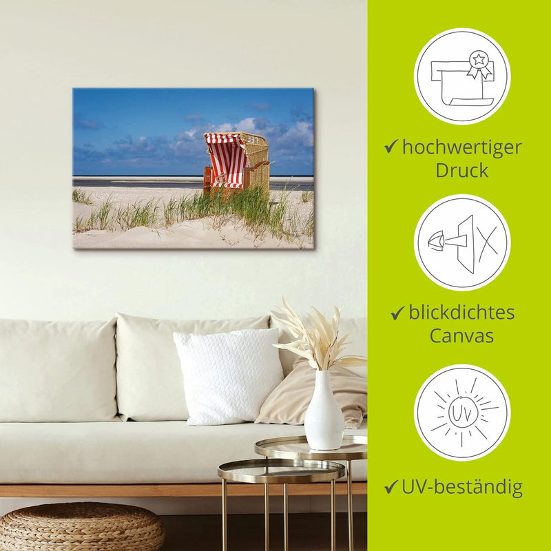 ARTland Leinwandbilder Wandbild Bild auf Leinwand 60x40 cm Wanddeko Maritime Deko Sommer Meer Nordse