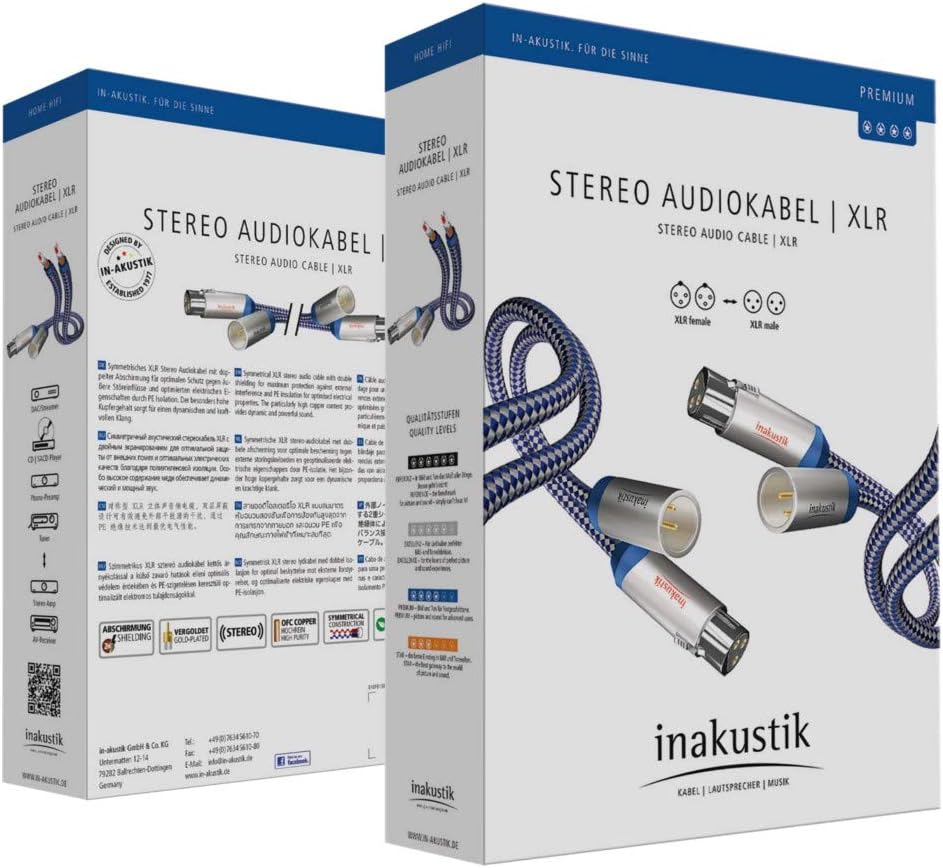 inakustik – 00405015 – Premium Stereo Audiokabel (XLR) | Für kraftvollen und dynamischen Klang dank