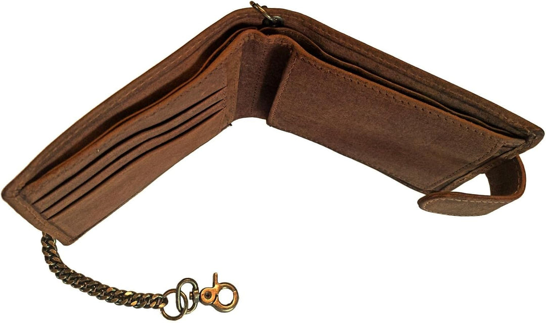 Baron of MALTZAHN Herrenportemonnaie Geldbörse Vanderbilt mit Kette aus braunem Leder