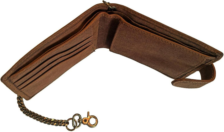 Baron of MALTZAHN Herrenportemonnaie Geldbörse Vanderbilt mit Kette aus braunem Leder