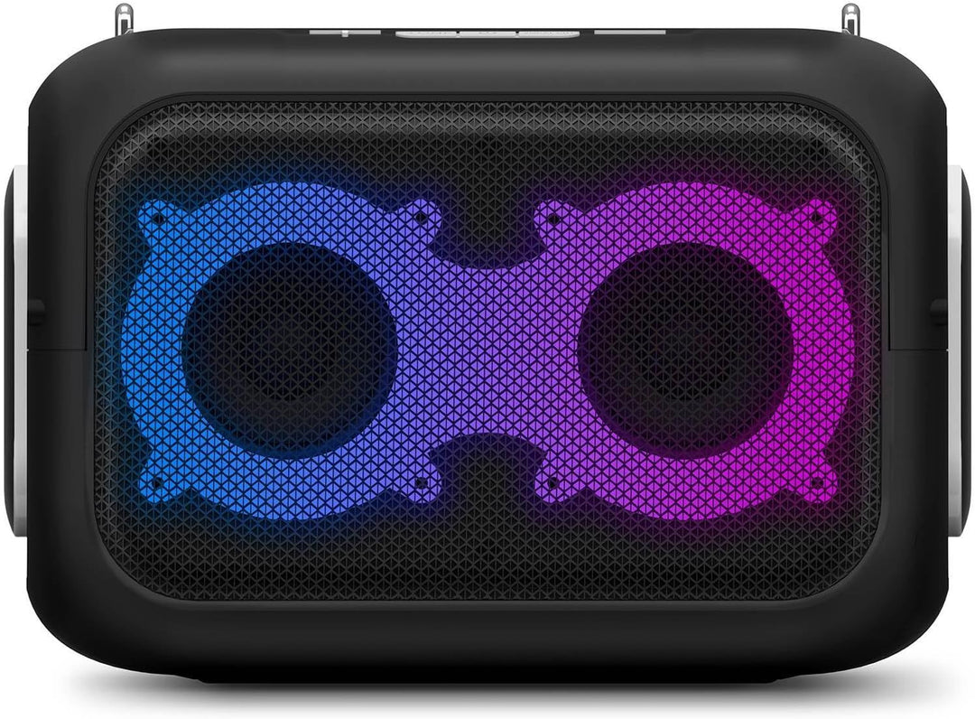 Energy Sistem Karaoke Star Party Karaoke Lautsprecher Bluetooth 5.4 50W mit 2 Mikrofonen LED Lichter