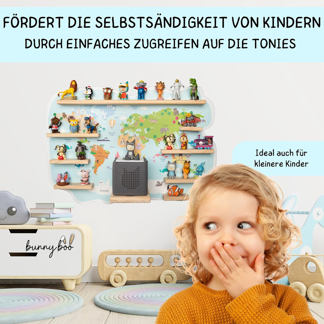 bunnyboo Toniebox Regal - Regal für Toniebox und Figuren - ausreichend Platz für bis zu 45 Tonies un