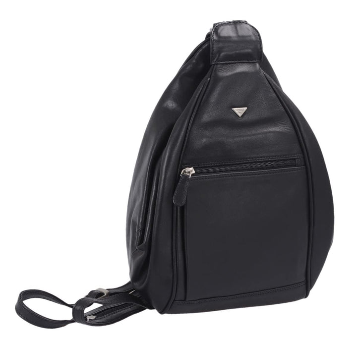 Rucksack LOUANA in Echt-Leder, schwarz, 20x33x12cm