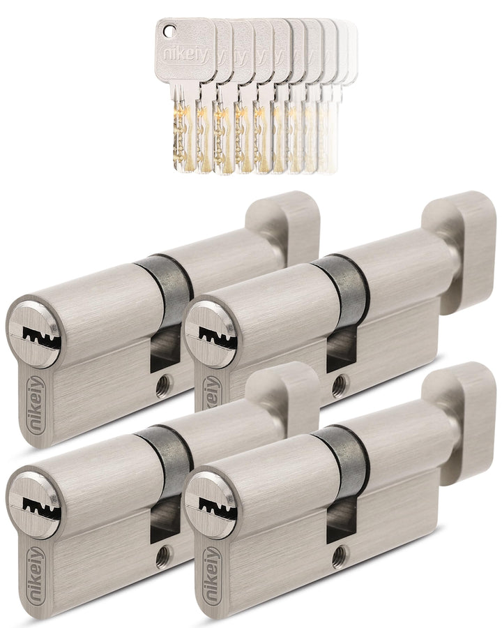 GERCAR Pro 4x Knaufzylinder 30/30 gleichschliessend Set 4 Schliesszylinder mit Knauf inkl. 20 Schlüs