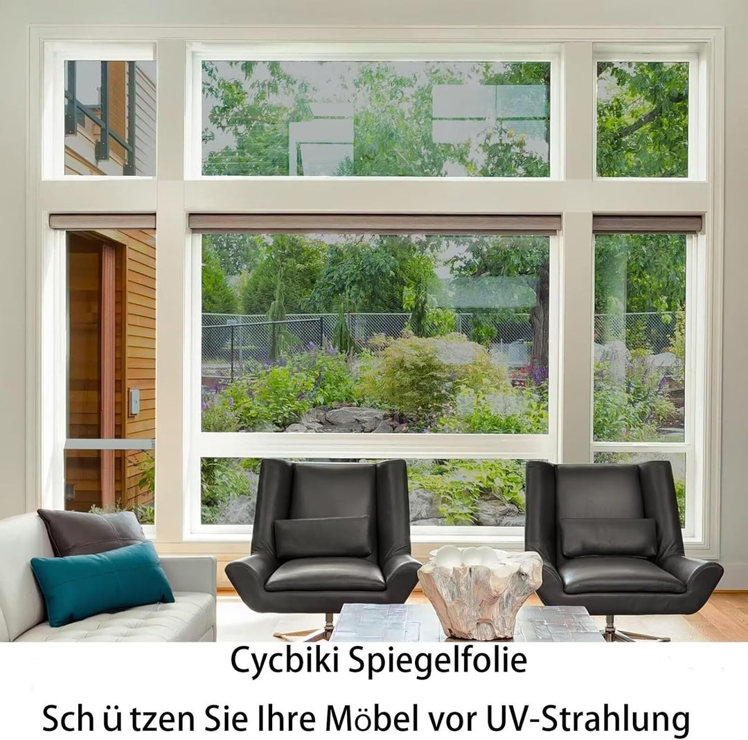 Cycbiki UV400 Schutz Spiegelfolie Fenster Sichtschutz 45 * 400cm reflektierende Selbsthaftend Sonnen