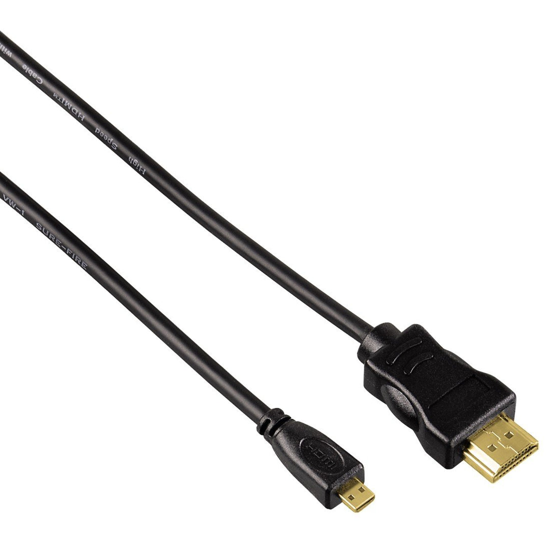 Hama High Speed HDMI™-Kabel Stecker Typ A - Stecker Typ D (Micro), Ethernet, 2 m HDMI A-D, 2m, HDMI