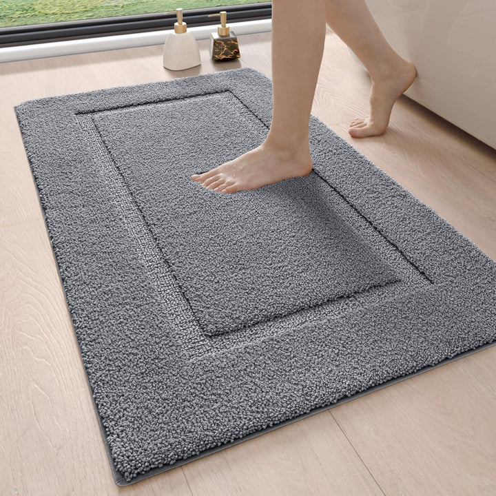 DEXI Badezimmerteppich 60 x 90 cm, Badteppich rutschfest Waschbar, weicher Badematte, Mikrofaser Abs