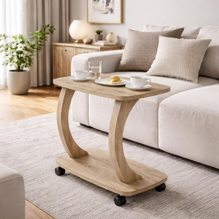 sugodesign Beistelltisch Couch, mit Rollen, Laptoptisch für Couch, Kleiner Wohnzimmertisch, Sofatisc